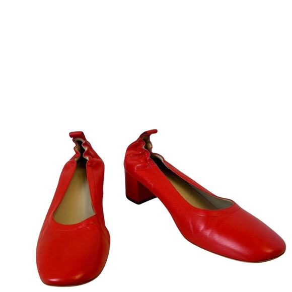 EVERLANE Red Leather Day Heel Shoes Women Size 9 - Picture 3 of 8